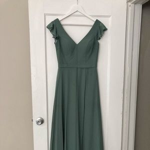 Azazie Claudine in eucalyptus